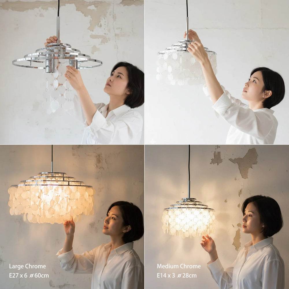 Coquillage Seashell Shell pendant light Danish Vintage Mid-Century CHANDELIER Retro Scandinavian Design Ceiling Lamp fun light