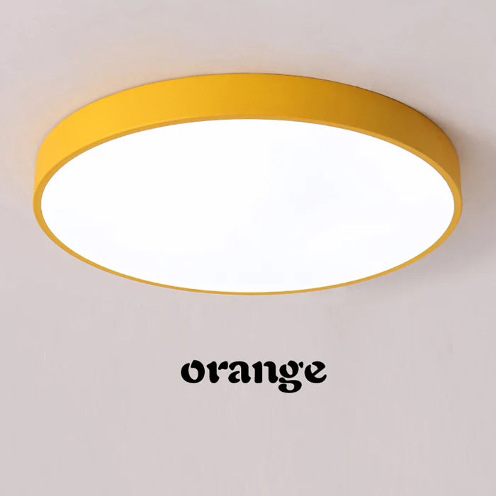 Lumi Slim Macaron LED Ceiling Light – Minimalist Round Pastel Surface Mount Lamp