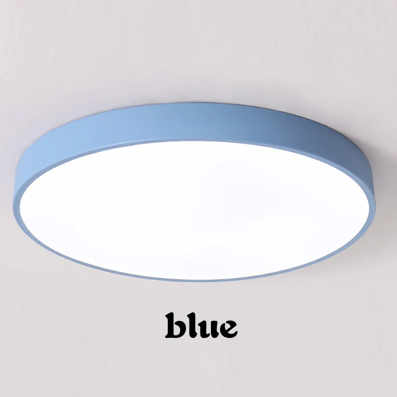 Lumi Slim Macaron LED Ceiling Light – Minimalist Round Pastel Surface Mount Lamp