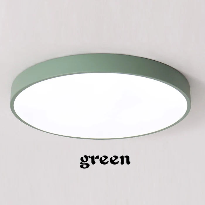 Lumi Slim Macaron LED Ceiling Light – Minimalist Round Pastel Surface Mount Lamp