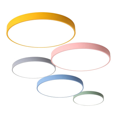 Lumi Slim Macaron LED Ceiling Light – Minimalist Round Pastel Surface Mount Lamp