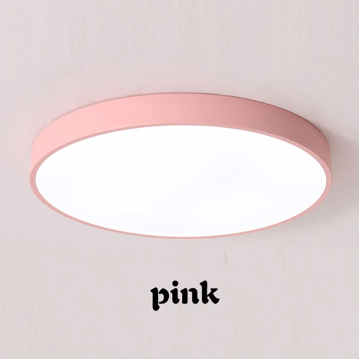 Lumi Slim Macaron LED Ceiling Light – Minimalist Round Pastel Surface Mount Lamp