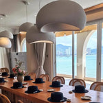 Kira Organic Wabi-Sabi Pendant – Minimalist Textured Travertine-Effect LED Hanging Light