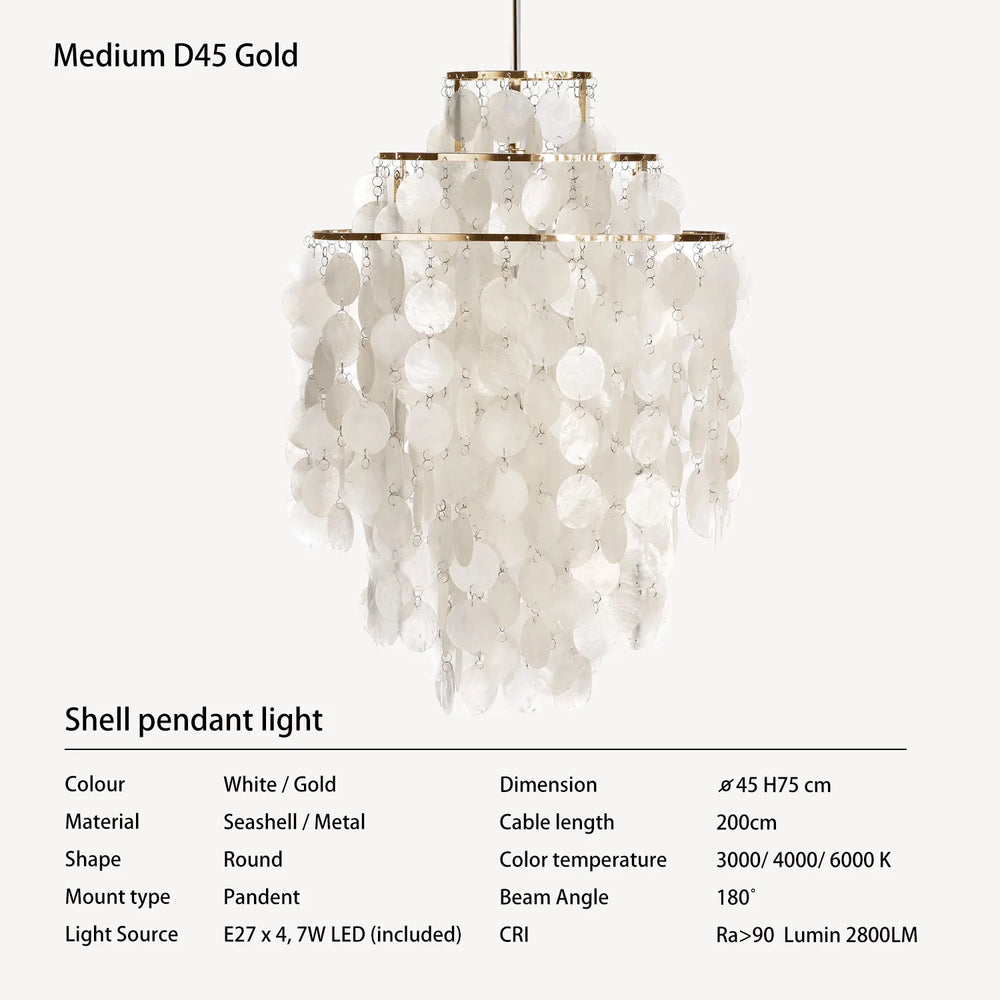 Coquillage Seashell Shell pendant light Danish Vintage Mid-Century CHANDELIER Retro Scandinavian Design Ceiling Lamp fun light