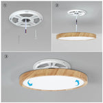LVL LED Ceiling Light Wood Grain & White 3 in 1 Lighting Colors Home Lighting Kitchen Bedroom Bathroom Round Flush Ceiling Lamp