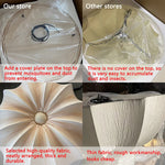 Lumiere Pleated Linen Parasol Chandelier – Retro Wabi-Sabi Sculptural Fabric Pendant Light