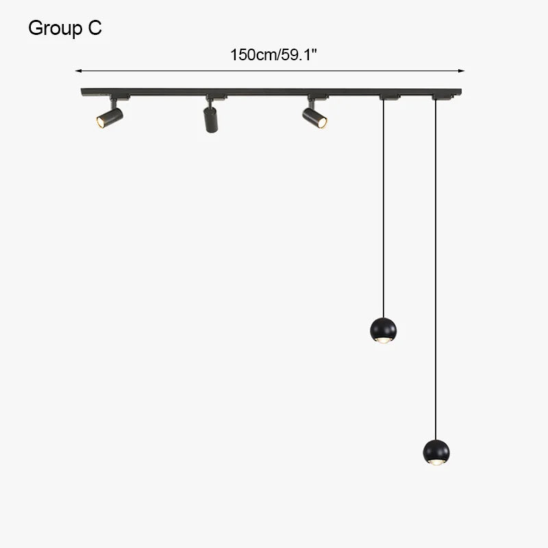 Sora Minimalist Linear Magnetic Pendant – Modular 90-260V Architectural Track Light for Dining & Kitchen Islands