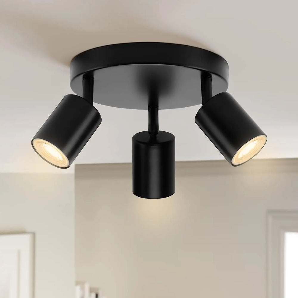 Apex Directional Spotlight – Industrial Matte Black Multi-Head GU10 Ceiling Track Light