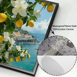 Italian Lemon Orange Seaside Beach Waves Scenery Swimming Pool Landscape Poster Canvas Painting Wall Art Pictures Home Decor