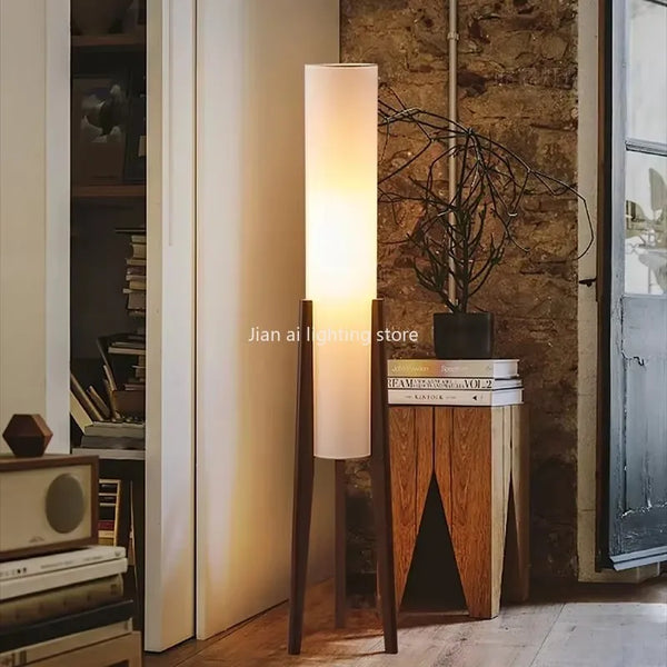 Japanese Wabi Sabi Style Zen Atmosphere Retro New Chinese Style Black Walnut Living Room Bedroom Designer Sofa Floor Lamp