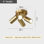 Postmodern Style Ceiling Lamp Spotlight Down Light Iron Gold 2/3/4Heads Aisle Corridor Store Lighting Adjustable Direction