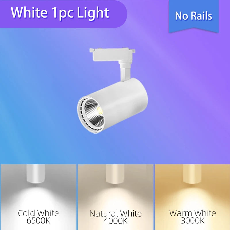 Kuro Modern Architectural Track Lighting – High-Output Aluminum LED Studio Spotlight
