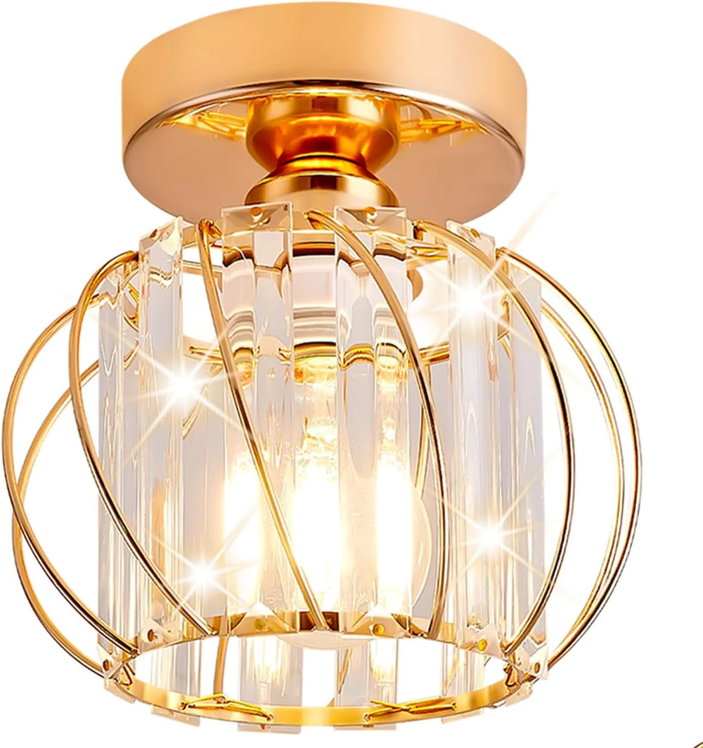 Prisma Twirl Crystal Chandelier – Luxury Geometric Semi-Flush Mount Ceiling Lamp