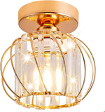Prisma Twirl Crystal Chandelier – Luxury Geometric Semi-Flush Mount Ceiling Lamp