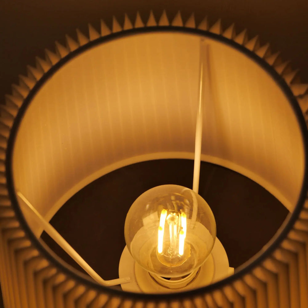 Wireless Cloth Lampshade Table Lamp, Rechargeable Touch Switch Desk Lamp, Replaceable E12 Bulb, 2700K Warm Light