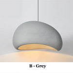 Kira Organic Wabi-Sabi Pendant – Minimalist Textured Travertine-Effect LED Hanging Light