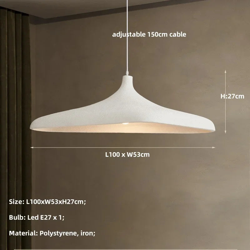 Kaya Fluid Sandstone Pendant – Modern Organic Wabi-Sabi Wide-Brim LED Hanging Light