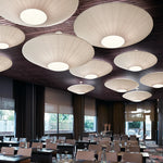 Kumo Pleated Parasol Ceiling Light – Japandi Minimalist Fabric Saucer Semi-Flush Mount