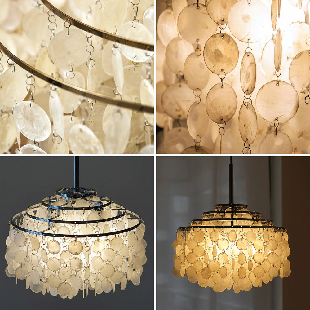 Coquillage Seashell Shell pendant light Danish Vintage Mid-Century CHANDELIER Retro Scandinavian Design Ceiling Lamp fun light