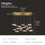 Dining room pendant light Modern villa dining room Kitchen pendant light designer glass Multi-head Hanging Lamp pendant light