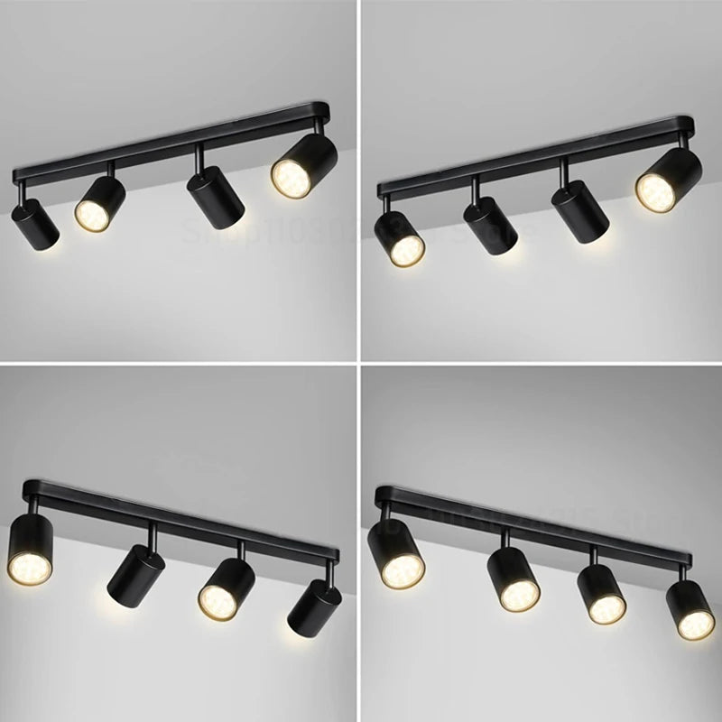 Apex Directional Spotlight – Industrial Matte Black Multi-Head GU10 Ceiling Track Light