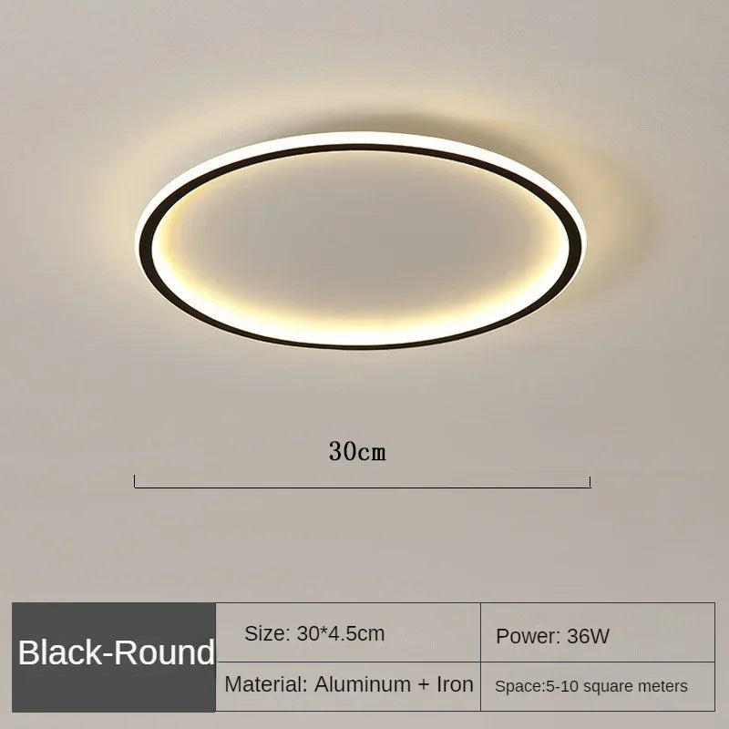 Freja Nordic Geometric Ceiling Light – Ultra-Slim Minimalist LED Flush Mount for Bedrooms & Living Spaces