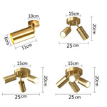 Postmodern Style Ceiling Lamp Spotlight Down Light Iron Gold 2/3/4Heads Aisle Corridor Store Lighting Adjustable Direction