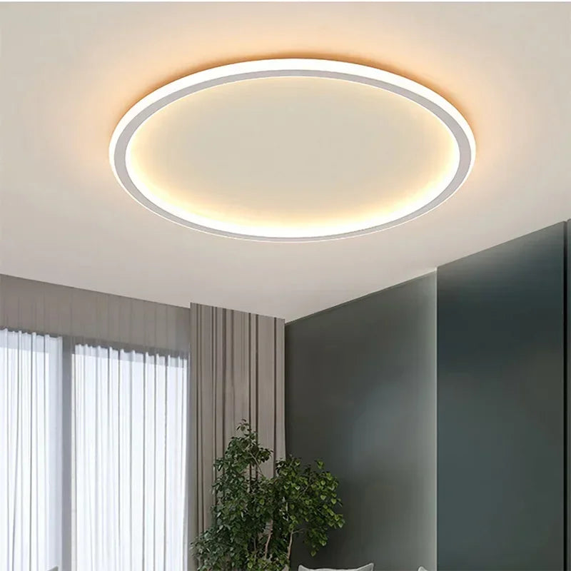 Freja Nordic Geometric Ceiling Light – Ultra-Slim Minimalist LED Flush Mount for Bedrooms & Living Spaces