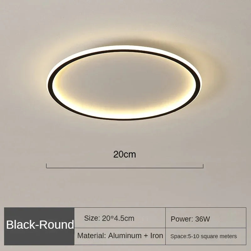 Freja Nordic Geometric Ceiling Light – Ultra-Slim Minimalist LED Flush Mount for Bedrooms & Living Spaces