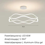Aria Continuous Double-Wave Chandelier – Luxury Matte Black Ribbon LED Pendant Light