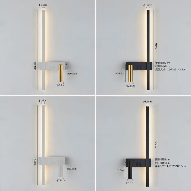 Wall lamp Nordic modern black and white minimalist living room sofa background wall decorative lamp light luxury bedroom bedside
