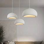 Kira Organic Wabi-Sabi Pendant – Minimalist Textured Travertine-Effect LED Hanging Light