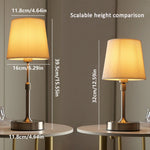 Wireless Cloth Lampshade Table Lamp, Rechargeable Touch Switch Desk Lamp, Replaceable E12 Bulb, 2700K Warm Light