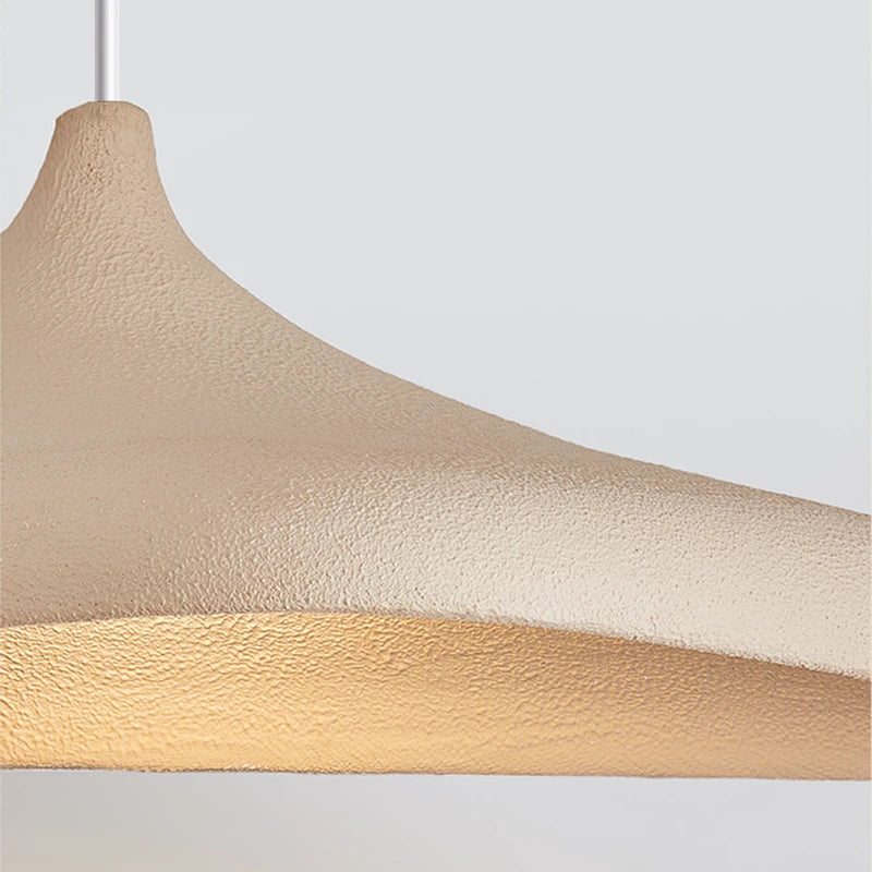 Kaya Fluid Sandstone Pendant – Modern Organic Wabi-Sabi Wide-Brim LED Hanging Light