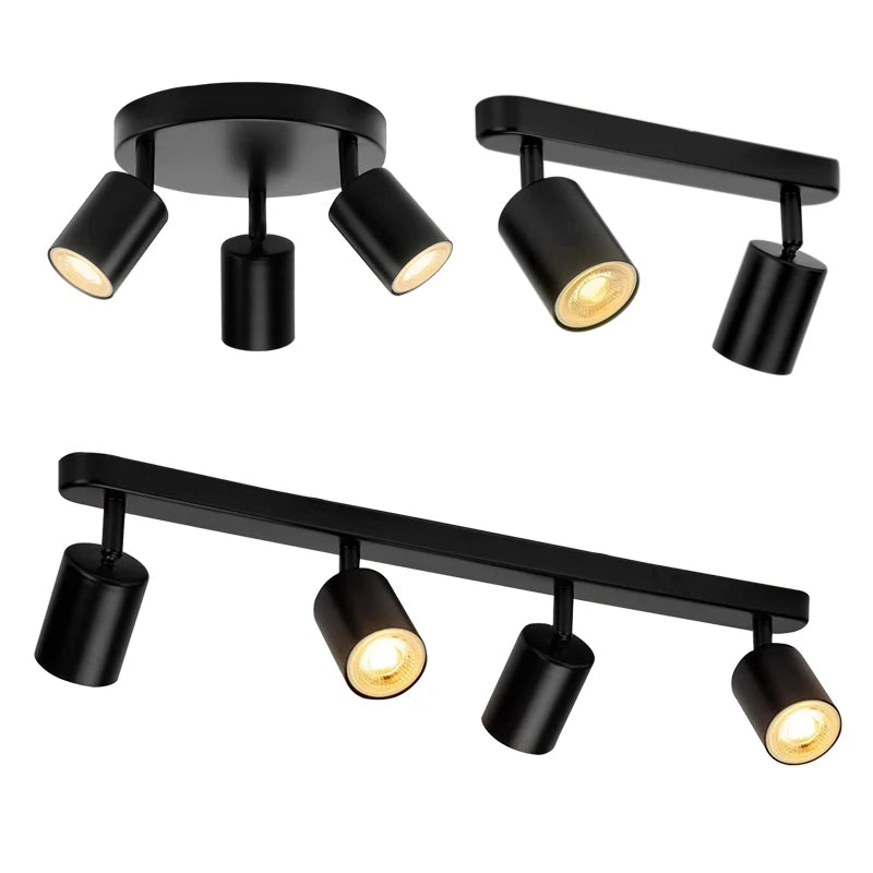 Apex Directional Spotlight – Industrial Matte Black Multi-Head GU10 Ceiling Track Light