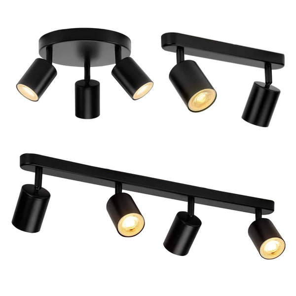 Apex Directional Spotlight – Industrial Matte Black Multi-Head GU10 Ceiling Track Light