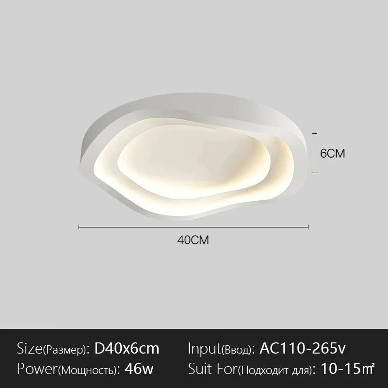 Lyra Sculptural Wave Ceiling Light – Modern Minimalist LED Flush Mount for Bedrooms & Studies