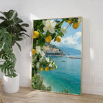 Italian Lemon Orange Seaside Beach Waves Scenery Swimming Pool Landscape Poster Canvas Painting Wall Art Pictures Home Decor