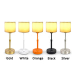 Wireless Cloth Lampshade Table Lamp, Rechargeable Touch Switch Desk Lamp, Replaceable E12 Bulb, 2700K Warm Light