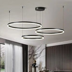 Aurelia Sculptural Halo Chandelier – Modern Minimalist LED Multi-Ring Pendant Light