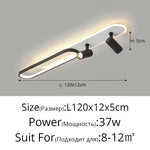 Linea Dual-Zone Track Light – Minimalist LED Long Strip Ceiling Chandelier with Spotlights