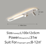 Linea Dual-Zone Track Light – Minimalist LED Long Strip Ceiling Chandelier with Spotlights