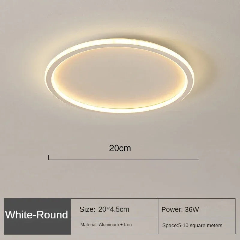 Freja Nordic Geometric Ceiling Light – Ultra-Slim Minimalist LED Flush Mount for Bedrooms & Living Spaces