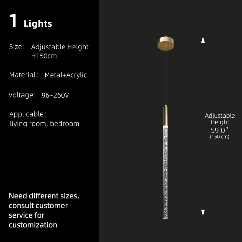 Modern Ceiling Chandeliers Kitchen Island Acrylic Pendant Light Chandelier Over the Dining Table Lighting Luxury Hanging Lamp