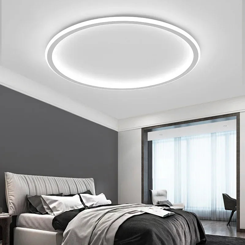 Freja Nordic Geometric Ceiling Light – Ultra-Slim Minimalist LED Flush Mount for Bedrooms & Living Spaces