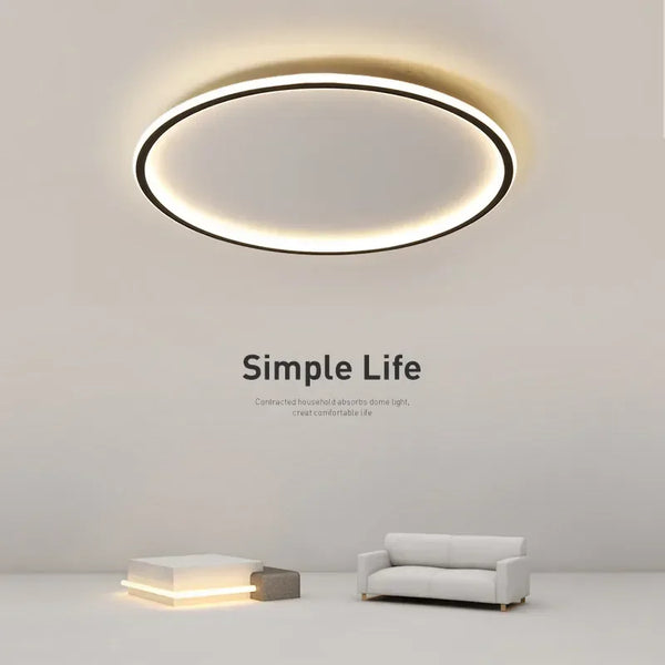 Freja Nordic Geometric Ceiling Light – Ultra-Slim Minimalist LED Flush Mount for Bedrooms & Living Spaces