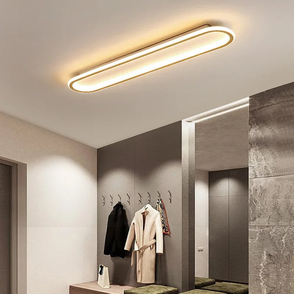 Contemporary LED Corridor Light – Minimalist Black & White Ceiling Lamp for Hallway, Cloakroom & Home Interiors