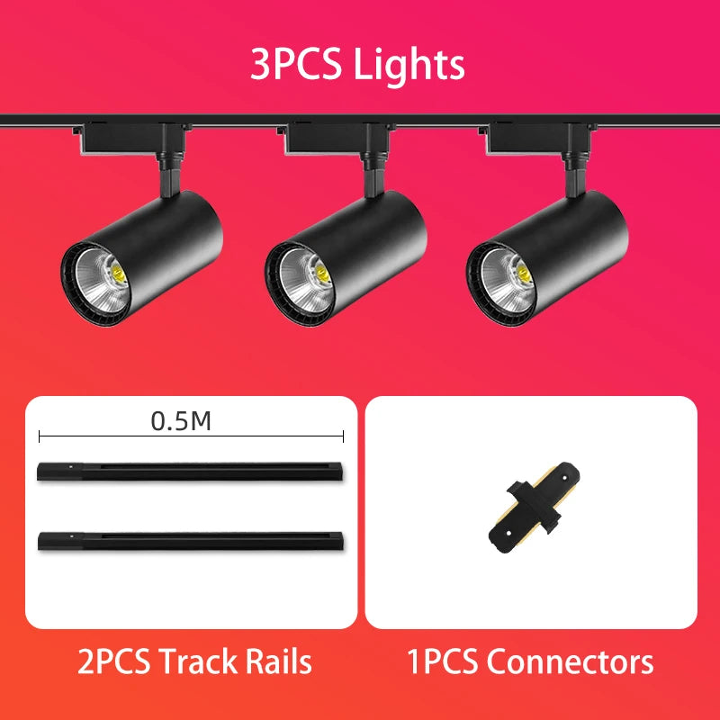 Kuro Modern Architectural Track Lighting – High-Output Aluminum LED Studio Spotlight