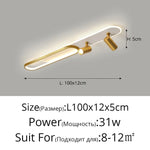 Linea Dual-Zone Track Light – Minimalist LED Long Strip Ceiling Chandelier with Spotlights