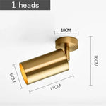 Postmodern Style Ceiling Lamp Spotlight Down Light Iron Gold 2/3/4Heads Aisle Corridor Store Lighting Adjustable Direction